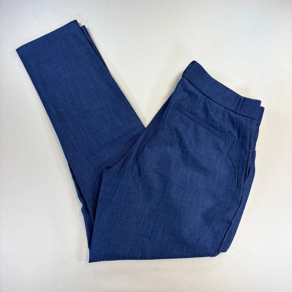 State & Liberty Athletic Fit Stretch Pants Mens 36 Blue Wrinkle Free Suit Dress